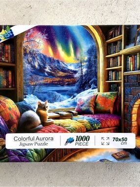 Blueforest Colorful Aurora Borealis Puzzle 1000 Pieces COMPLETE Northern Lights